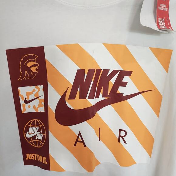 Nike USC White Crew Neck Short Sleeve T-Shirt Size XL - Picture 3 of 9